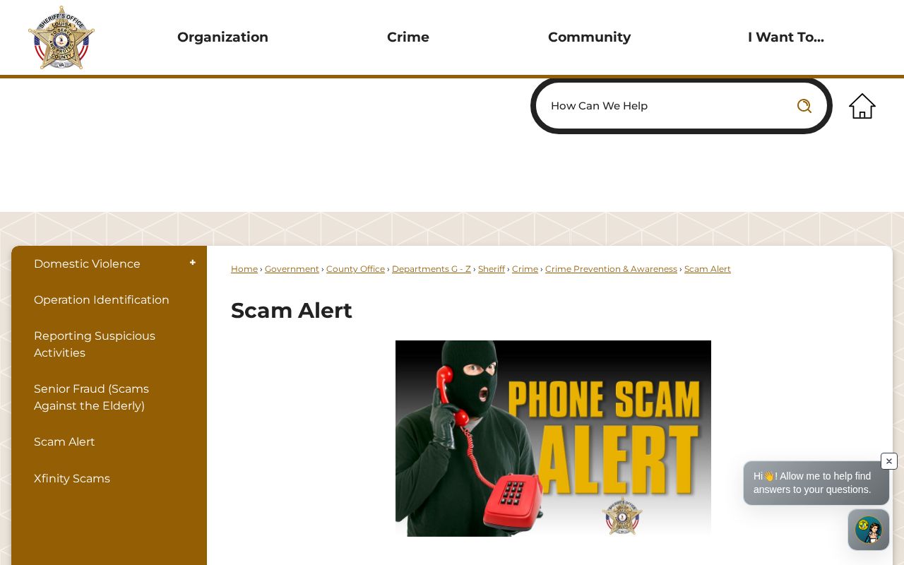 Louisa County wanted-record warrant safety notice